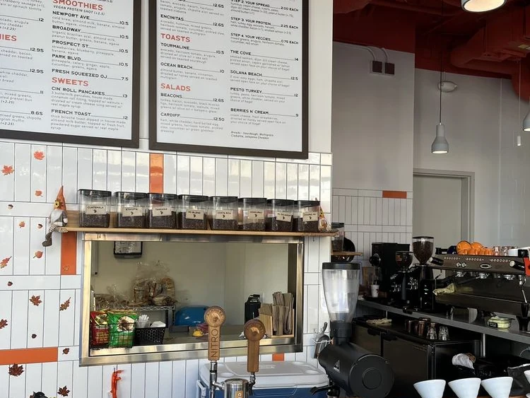 Achilles Coffee Roasters Gaslamp Behind the espresso counter