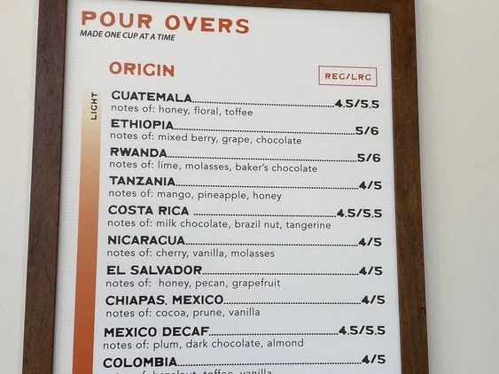 Achilles Coffee Roasters Gaslamp Slow Bar Menu